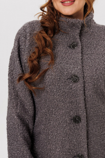 Пальто свободного кроя с центральной застежкой на пуговицы Michel chic 363/1 темно-серый - фото 8