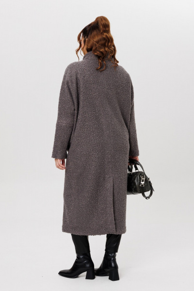 Пальто свободного кроя с центральной застежкой на пуговицы Michel chic 363/1 темно-серый - фото 6