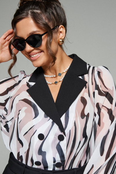 Платье миди с отрезной линией талии и длинным рукавом Beautiful&Free 6281 черный - фото 6