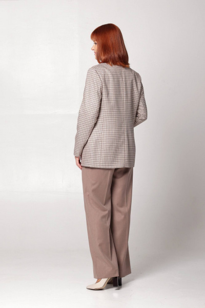 Жакет полуприлегающего силуэта с карманами и вытачками Соджи 583 коричнневый - фото 6