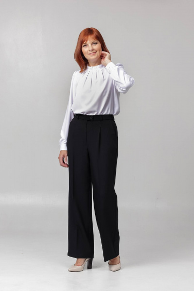 Брюки прямые с карманами и складками Соджи 614 черный - фото 4