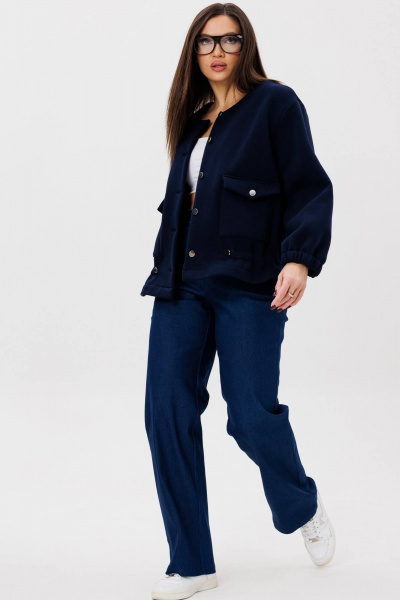 Джинсовый костюм из текстиля из джинсового хлопка Ma Сherie 1149 темно-синий - фото 6
