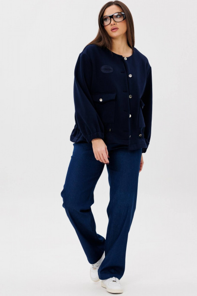 Джинсовый костюм из текстиля из джинсового хлопка Ma Сherie 1149 темно-синий - фото 5