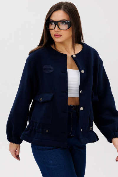 Джинсовый костюм из текстиля из джинсового хлопка Ma Сherie 1149 темно-синий - фото 4