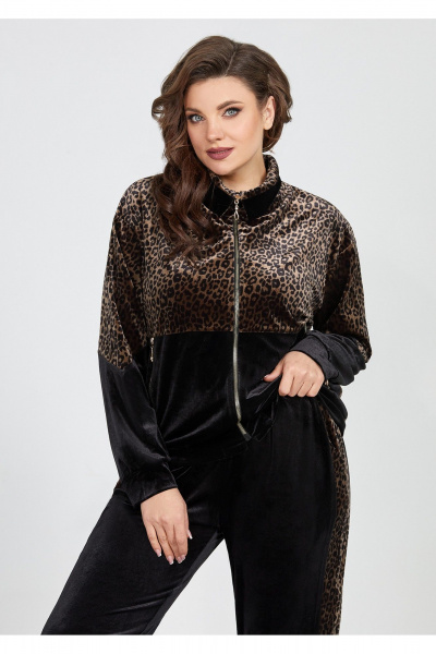 Бархатный спортивный костюм из стрейчевого велюра Mira Fashion 5517-2 - фото 2