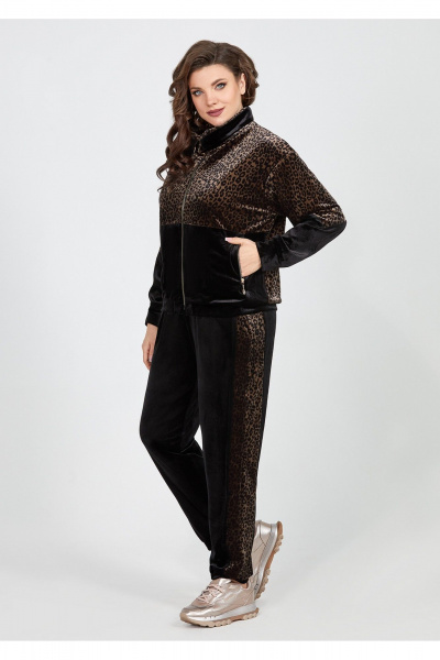 Бархатный спортивный костюм из стрейчевого велюра Mira Fashion 5517-2 - фото 1