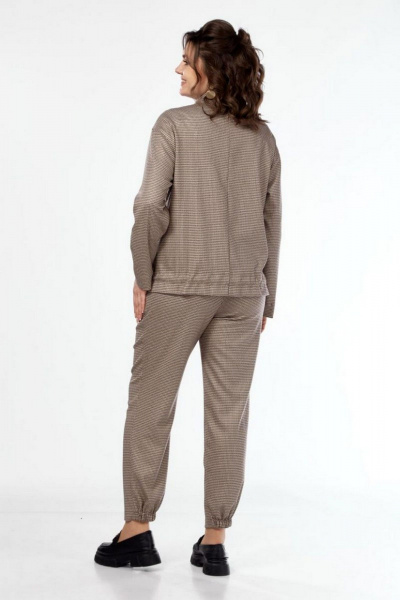 Брюки, жакет, майка Милора-стиль 1252 кофейно-молочный - фото 4