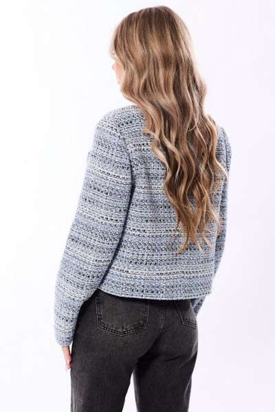 Жакет с рельефами и накладными карманами из текстиля Golden Valley 36594 голубой - фото 3