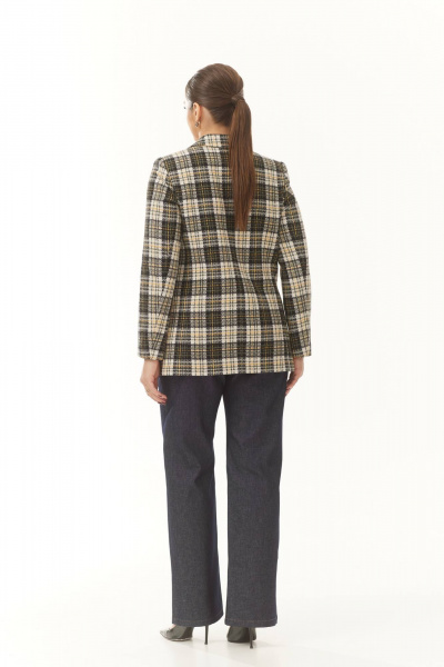 Жакет с двубортной застежкой из текстиля демисезон Elady 4307 зелеый_клетка - фото 5