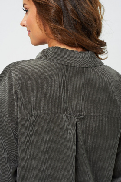 Демисезонный костюм из вельвета с блузой и брюками VI ORO VR-1142-3 хаки - фото 10
