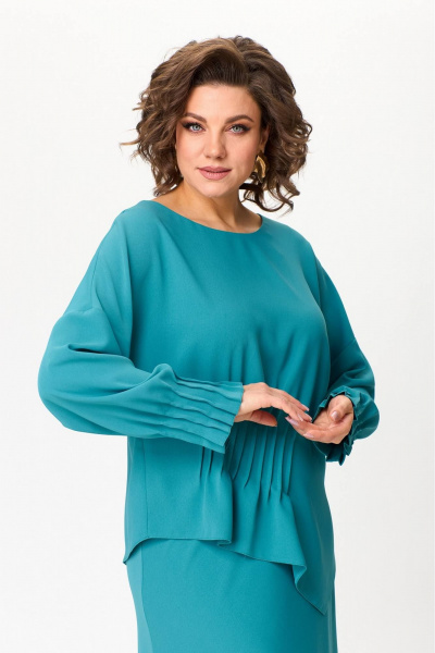 Демисезонный комплект из блузы и юбки из вискозного текстиля Koketka i K 1247-2 - фото 8