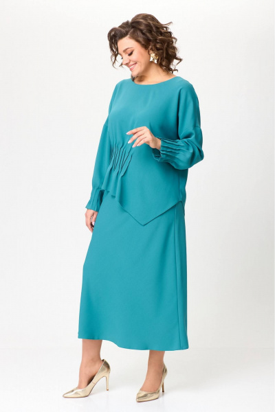 Демисезонный комплект из блузы и юбки из вискозного текстиля Koketka i K 1247-2 - фото 6