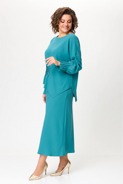 Демисезонный комплект из блузы и юбки из вискозного текстиля Koketka i K 1247-2 - фото 5