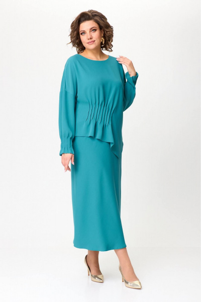 Демисезонный комплект из блузы и юбки из вискозного текстиля Koketka i K 1247-2 - фото 4