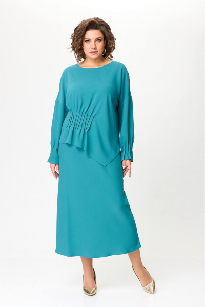 Демисезонный комплект из блузы и юбки из вискозного текстиля Koketka i K 1247-2 - фото 3