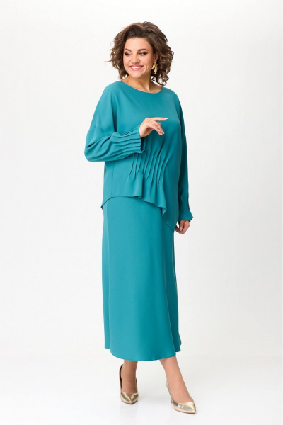 Демисезонный комплект из блузы и юбки из вискозного текстиля Koketka i K 1247-2 - фото 2