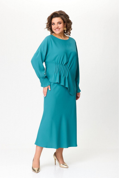 Демисезонный комплект из блузы и юбки из вискозного текстиля Koketka i K 1247-2 - фото 1