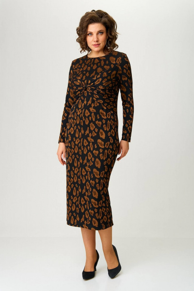 Демисезонное платье из трикотажа с асимметрией и разрезом Koketka i K 1256 - фото 5