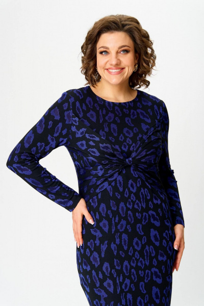 Платье нарядное из трикотажа с разрезом и драпировками Koketka i K 1256-1 - фото 6