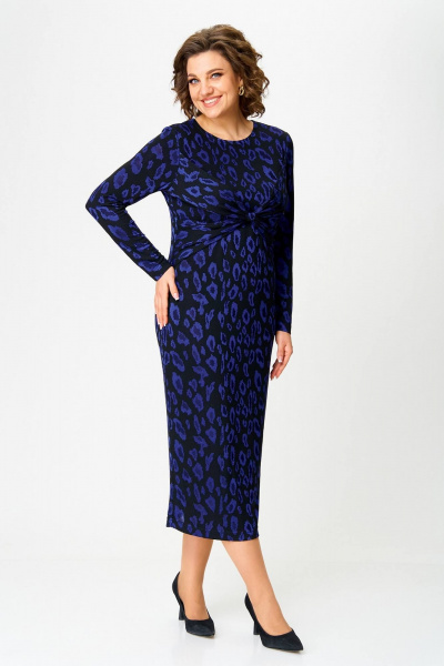 Платье нарядное из трикотажа с разрезом и драпировками Koketka i K 1256-1 - фото 3