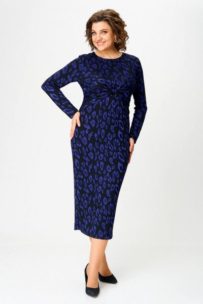 Платье нарядное из трикотажа с разрезом и драпировками Koketka i K 1256-1 - фото 1