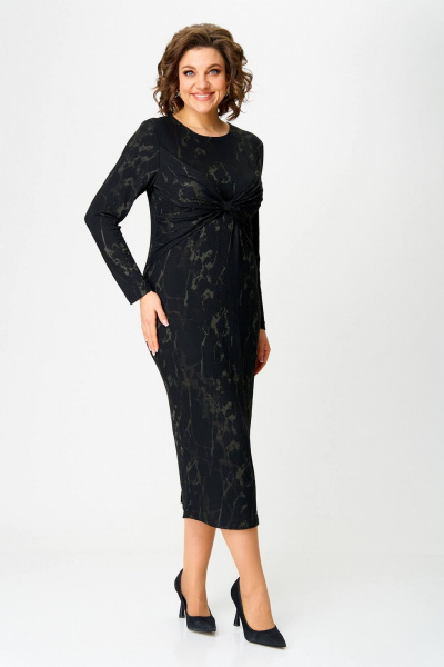 Платье демисезонное из трикотажа с задрапированными деталями Koketka i K 1256-2 - фото 1