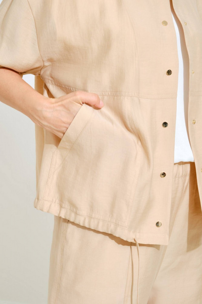 Бежевый комплект блузы и брюк для повседневной носки Achosa 104 бежевый - фото 3