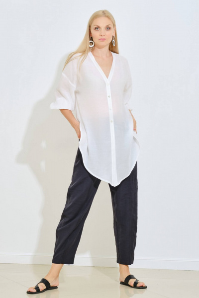 Белая блуза классического покроя для офиса и повседневности Achosa 114 белый - фото 1