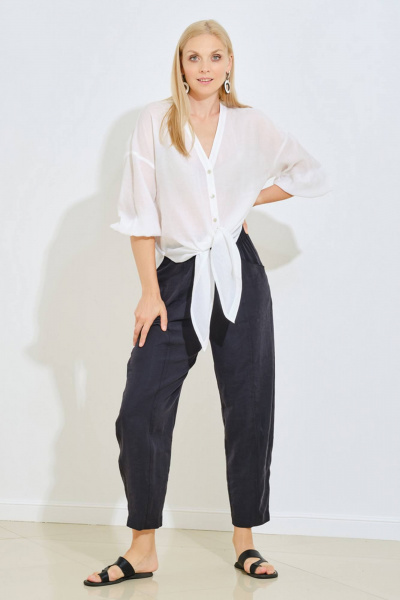 Белая блуза классического покроя для офиса и повседневности Achosa 114 белый - фото 4