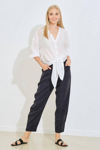 Белая блуза классического покроя для офиса и повседневности Achosa 114 белый - фото 3