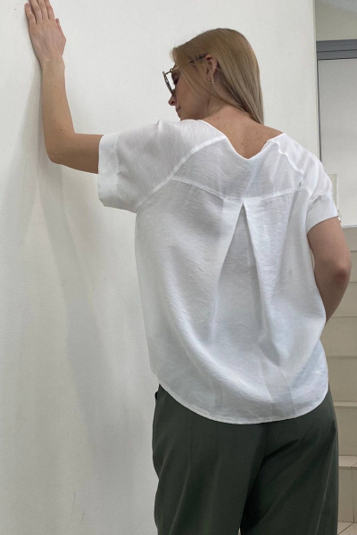 Блуза на каждый день из текстиля, лето Achosa 143 белый - фото 2