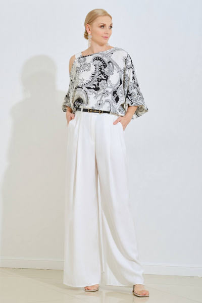 Брюки белые на демисезон из текстиля Achosa 2443 белый - фото 2
