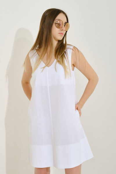 Платье на каждый день из хлопка, лето Achosa 204 белый - фото 2