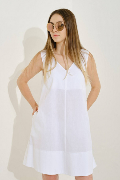 Платье на каждый день из хлопка, лето Achosa 204 белый - фото 1