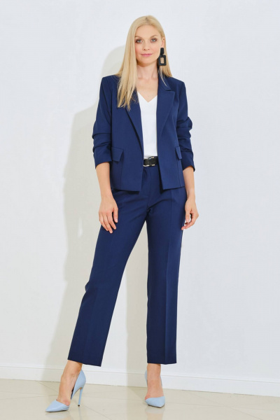 Брюки классические на демисезон из текстиля Achosa 2413 синий - фото 1