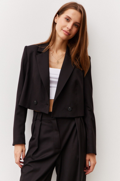 Брюки и жакет красный деловой костюм Luitui R4041 черный - фото 6