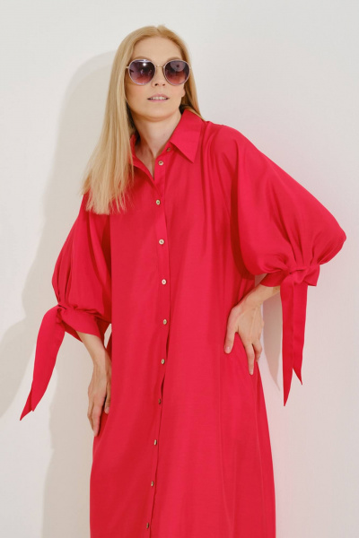 Красное демисезонное платье на каждый день Achosa 294 красный - фото 4