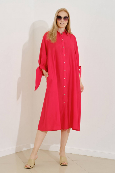 Красное демисезонное платье на каждый день Achosa 294 красный - фото 2