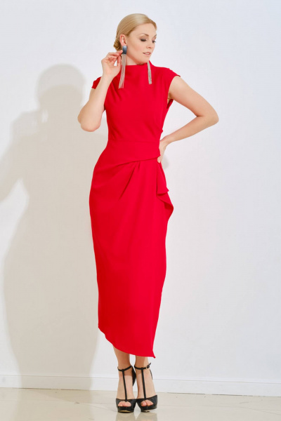 Красное платье нарядное на круглый год Achosa 2654 красный - фото 3
