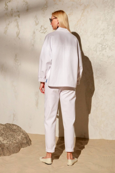 Жакет белый из демисезонного текстиля на каждый день Achosa 911 белый - фото 2