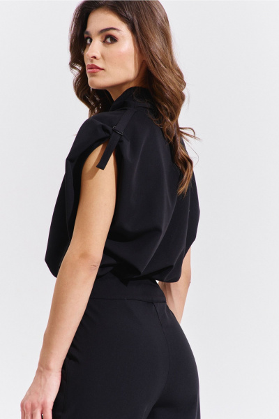 Блуза и брюки черный классический костюм с карманами RINKA 1353/1 - фото 8