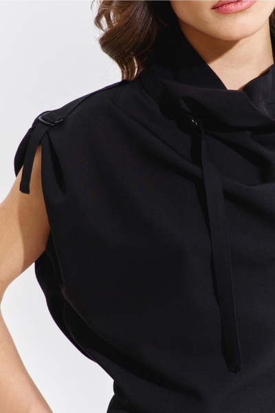 Блуза и брюки черный классический костюм с карманами RINKA 1353/1 - фото 4