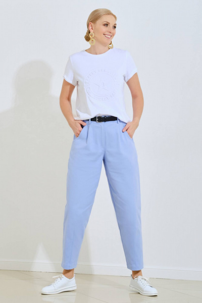 Брюки голубые для повседневных образов демисезон Achosa 904 голубой - фото 4