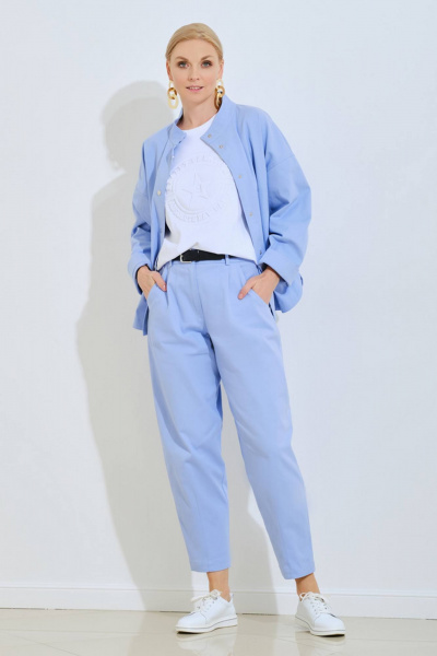 Брюки голубые для повседневных образов демисезон Achosa 904 голубой - фото 3