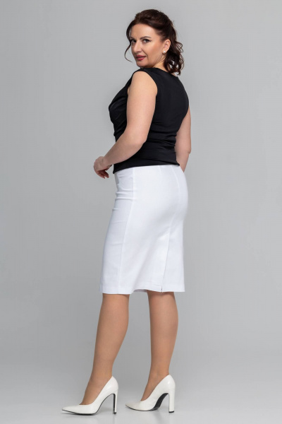 Юбка карандаш женская из джинса с фигурными бочками Дорофея 238 белый - фото 2