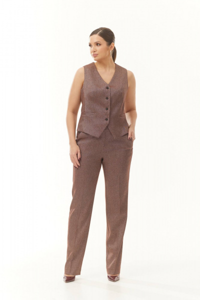 Брюки, жакет и жилет из хлопка для современного делового образа Elady 4188-5 меланж_темный - фото 4