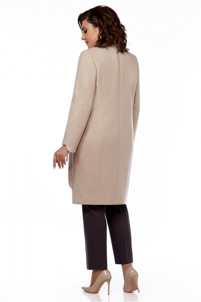 Бежевое демисезонное пальто из пальтовой ткани LaKona 11680 бежевый - фото 4