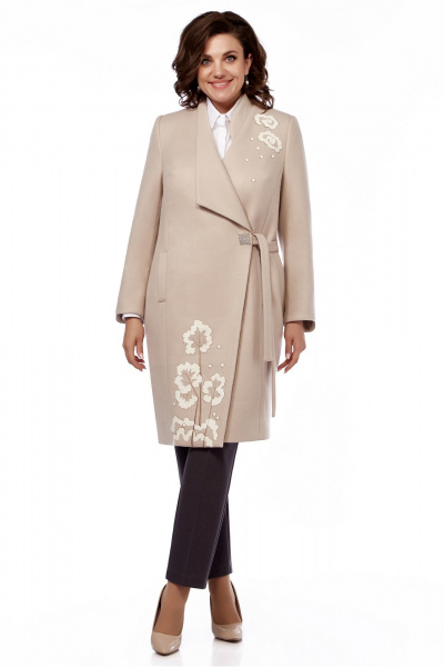 Бежевое демисезонное пальто из пальтовой ткани LaKona 11680 бежевый - фото 1