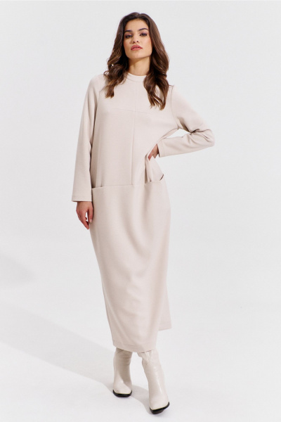 Платье длинное до щиколотки с карманами и швом RINKA 1363/1 - фото 13