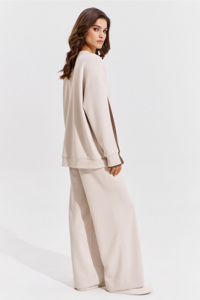 Брюки и джемпер бежевый свободный костюм RINKA 1362 - фото 2